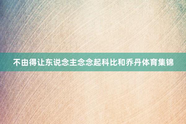 不由得让东说念主念念起科比和乔丹体育集锦