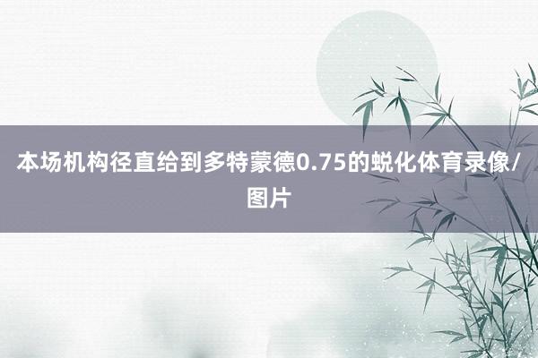 本场机构径直给到多特蒙德0.75的蜕化体育录像/图片