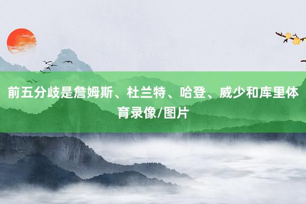 前五分歧是詹姆斯、杜兰特、哈登、威少和库里体育录像/图片