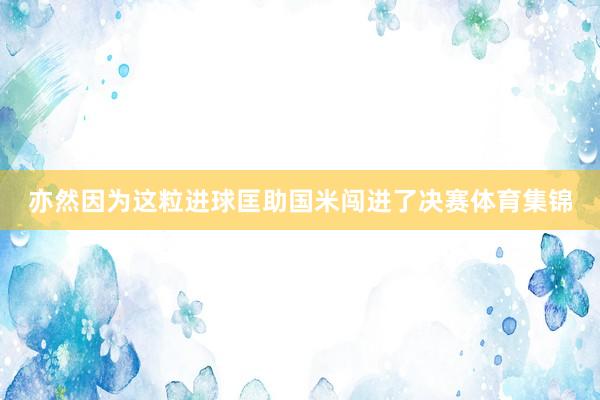 亦然因为这粒进球匡助国米闯进了决赛体育集锦