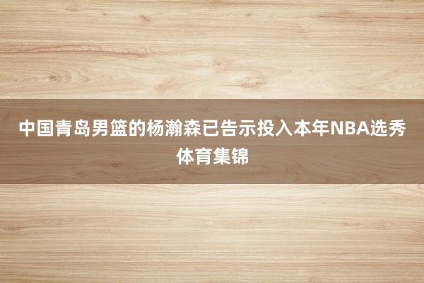 中国青岛男篮的杨瀚森已告示投入本年NBA选秀体育集锦