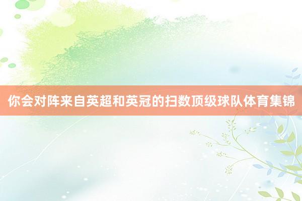 你会对阵来自英超和英冠的扫数顶级球队体育集锦