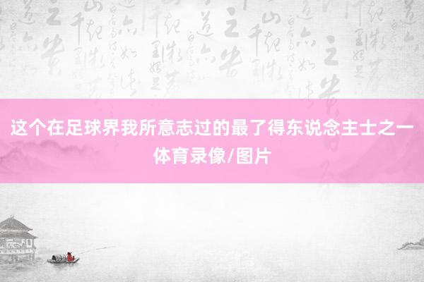 这个在足球界我所意志过的最了得东说念主士之一体育录像/图片