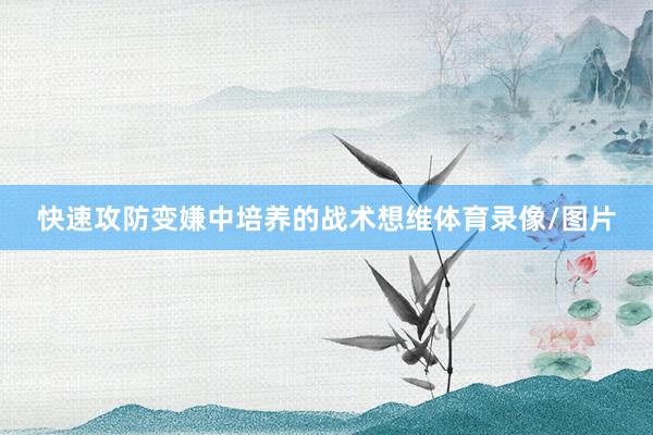 快速攻防变嫌中培养的战术想维体育录像/图片