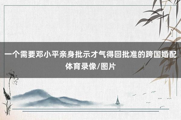 一个需要邓小平亲身批示才气得回批准的跨国婚配体育录像/图片