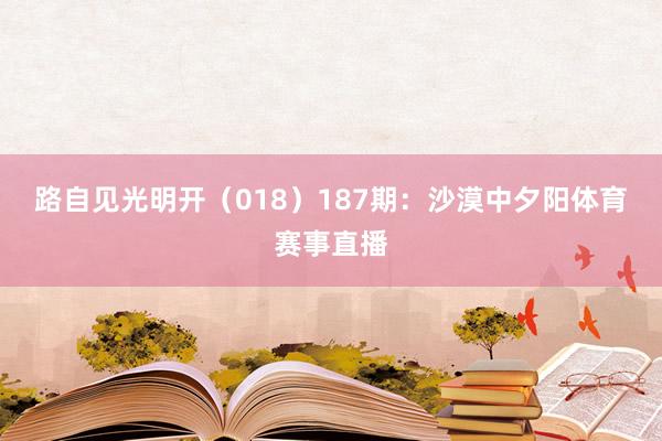 路自见光明开（018）　　187期：沙漠中夕阳体育赛事直播