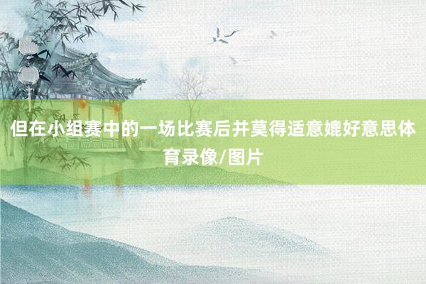 但在小组赛中的一场比赛后并莫得适意媲好意思体育录像/图片