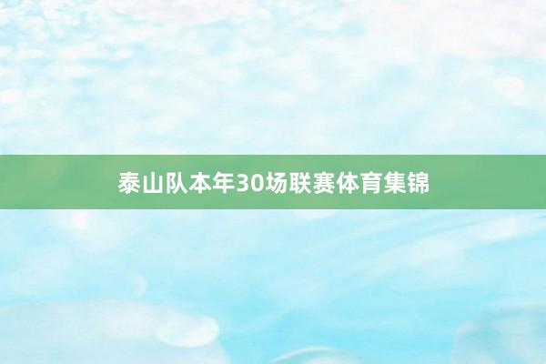 泰山队本年30场联赛体育集锦