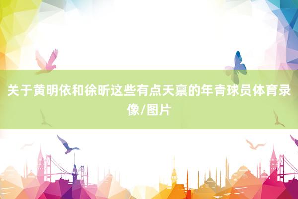 关于黄明依和徐昕这些有点天禀的年青球员体育录像/图片