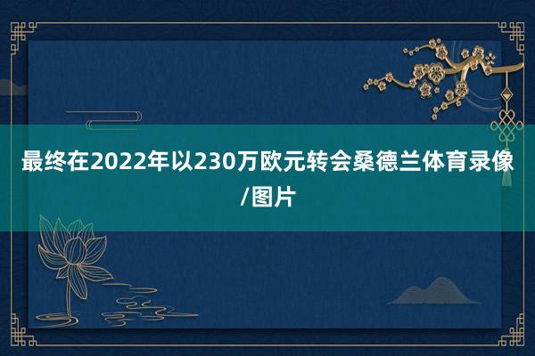 最终在2022年以230万欧元转会桑德兰体育录像/图片