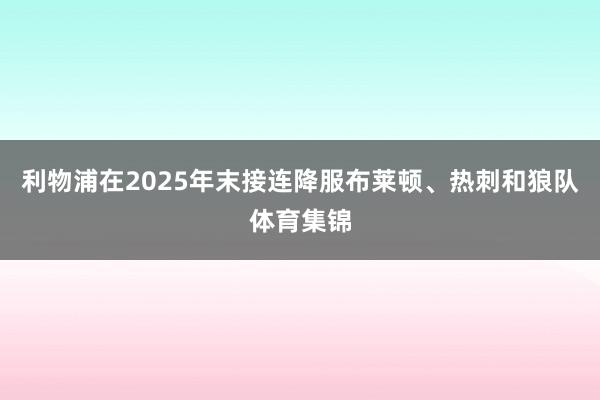 利物浦在2025年末接连降服布莱顿、热刺和狼队体育集锦